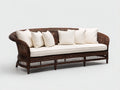 Gartensofa Polyrattan 235x82x78 cm - Dunkelbraun-Cremeweiß - klassisches Design für Garten und Terrasse