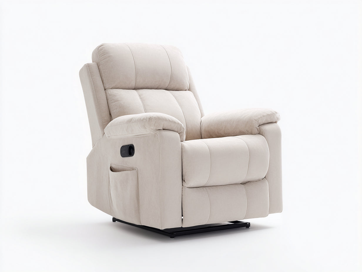Liegesessel Stoff 85x95x105 cm Beige - Gepolstertes Relax Design