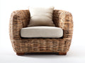 Polyrattan Gartensessel 88x82x78 cm - Natur - für Garten Terrasse und Balkon - geflochtenes Design mit Kissen