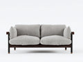 Gerades Sofa 2-Sitzer 185x88x82 cm - Hellgrau Braun Schwarz - modernes Holzgestell