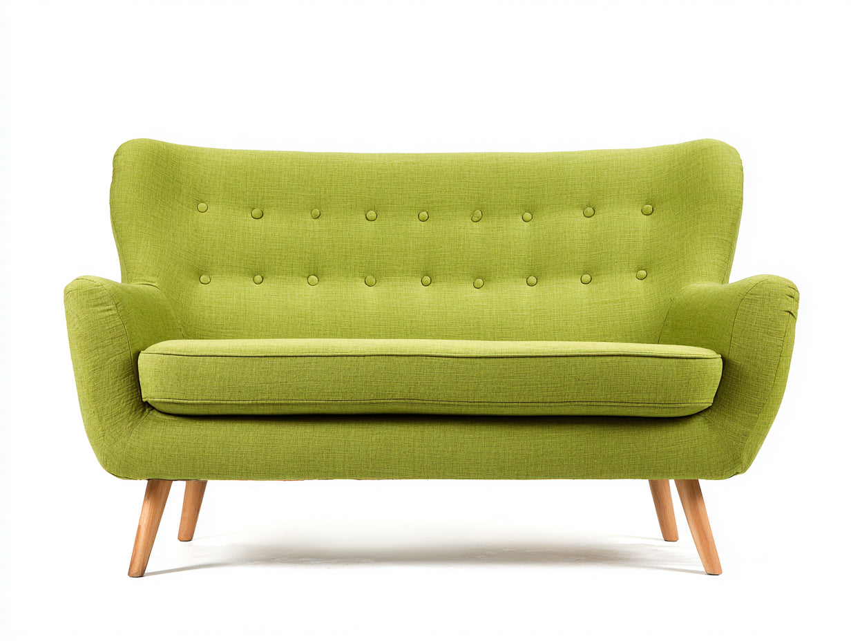 Gerades Sofa Stoff 190x82x90 cm Grün - Modernes Retro Design