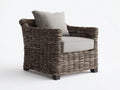 Polyrattan Gartensessel 90x84x76 cm - Grau - für Garten Terrasse und Balkon - geflochtene Form mit Sitzkissen