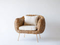 Polyrattan Gartensessel 86x78x80 cm - Natur - für Garten Terrasse und Balkon - mit Sitz- und Rückenkissen