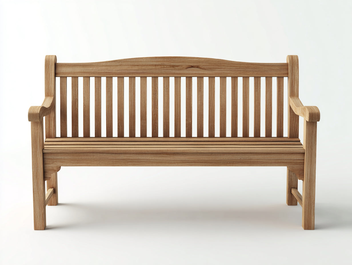 Gartenbank Holz 150x62x92 cm - Natur - klassische Armlehnen und Lattenrücken