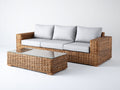 Gartensofa Polyrattan 220x85x78 cm Braun-Grau - Modernes Lounge Set