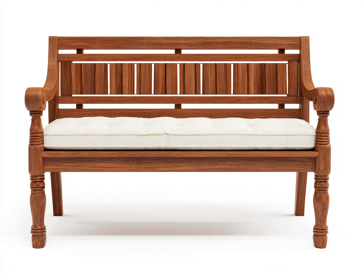 Gartenbank Holz 145x62x90 cm Braun - Klassisches Gartenmöbel Design