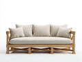 Gerades Sofa Holz 228x88x84 cm Natur-Beige - Modernes Lounge Design