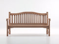Gartenbank Holz 128x60x90 cm - Naturholz - für Garten Terrasse und Balkon - mit Lattenrücken und Armlehnen