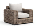 Polyrattan Gartensessel 92x85x76 cm - Grau - für Garten Terrasse und Balkon - breite Armlehnen mit Sitzkissen