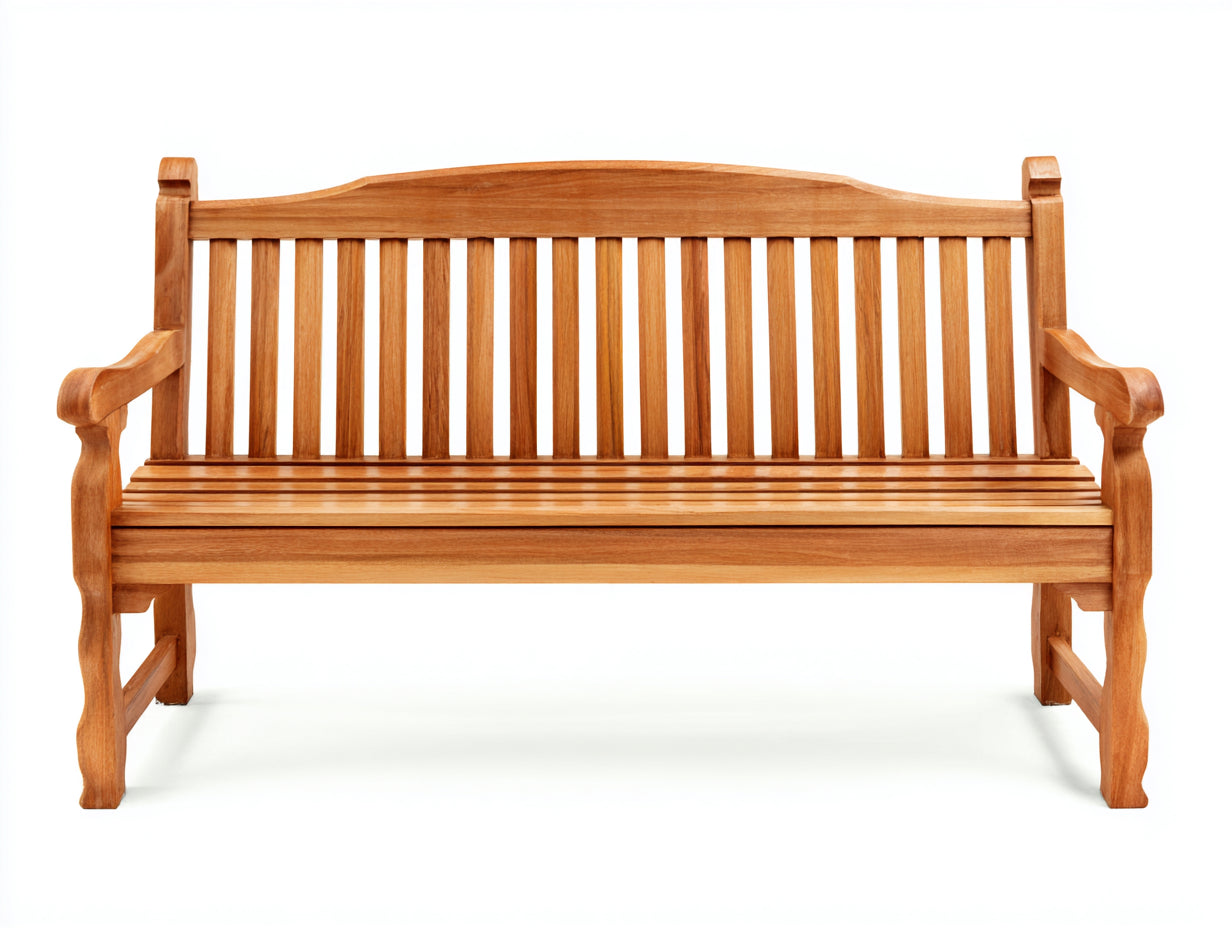 Gartenbank Holz 150x65x92 cm Braun - Klassisches Gartenmöbel Design