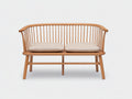 Gartenbank Holz 140x58x82 cm - Natur Beige - geschwungene Rückenlehne