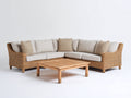 Gartensofa Polyrattan 230x230x80 cm natur-beige - eckiges Lounge Set mit Couchtisch für Garten