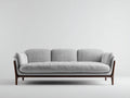 Gerades Sofa Stoff und Holz 216x88x76 cm - Hellgrau - für Wohnzimmer - modernes Design mit Holzrahmen