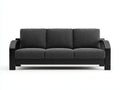 Gerades Sofa Stoff 220x90x84 cm Schwarz-Grau - Modernes Wohn Design