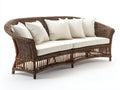 Gartensofa Rattanoptik 210x82x92 cm - Braun Weiß - geschwungene Rückenlehne