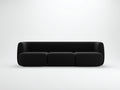 Gerades Sofa 3-Sitzer 230x92x70 cm - Schwarz - modernes rundes Design