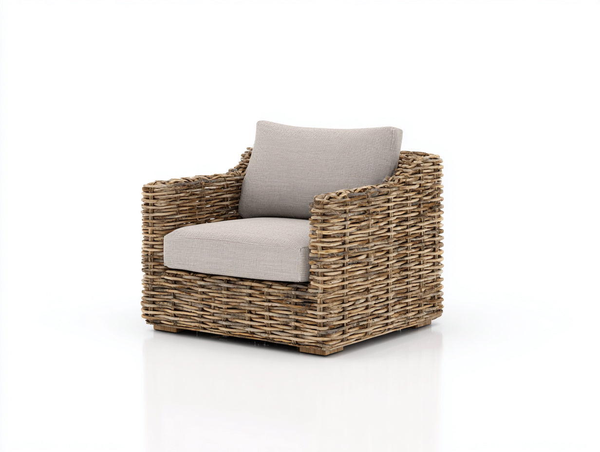 Polyrattan Gartensessel Rattanoptik 76x74x80 cm Natur-Beige - Gemütliches Lounge Design