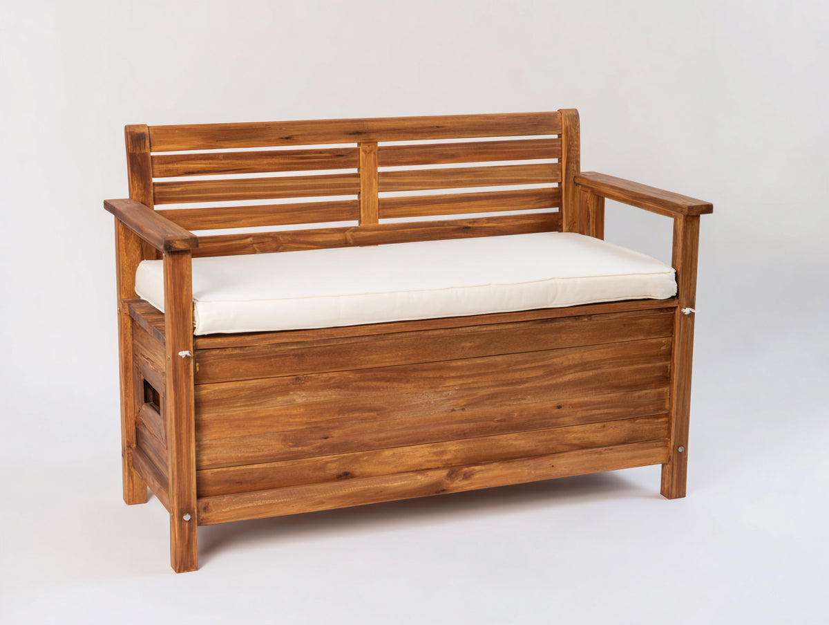 Gartenbank Holz 120x58x86 cm - Braun Weiß