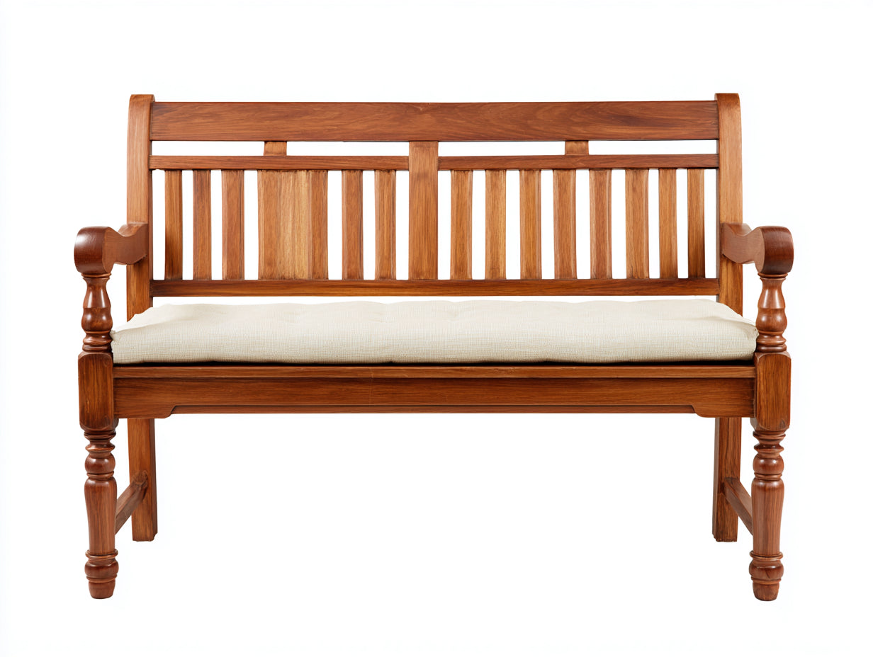Gartenbank Massivholz 132x60x92 cm braun-creme - klassisches Design für Garten