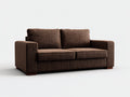 Gerades Sofa 2-Sitzer 190x88x84 cm - Braun - strukturierter Stoff mit breiten Armlehnen
